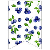 Blueberry Berry First Birthday Waterverf Cute Vlaggetjes (Eerste vlag)