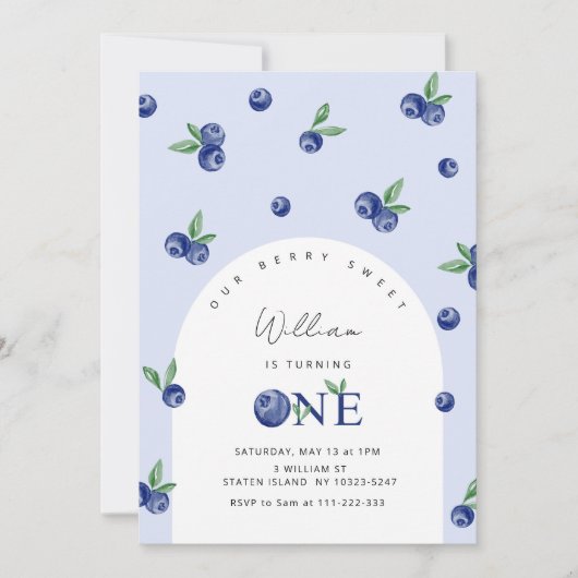 Blueberry Berry lieve jongen eerste verjaardag Kaart (Voorkant)
