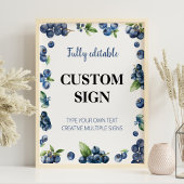 Blueberry Berry Sweet 1e verjaardag aangepaste tek Poster