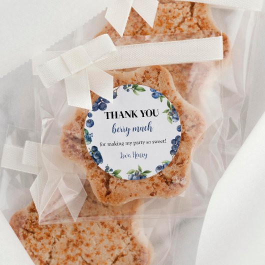 Blueberry Berry Sweet 1e Verjaardag Dank u Labels