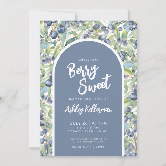 Blueberry Berry Sweet Baby shower Kaart (Voorkant)