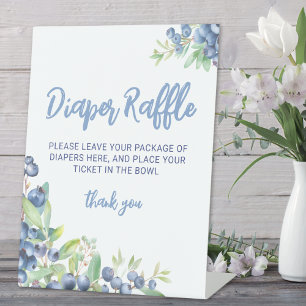 Blueberry Berry Sweet Baby shower Luier Raffle Reclamebord Met Voetstuk
