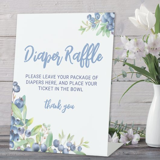 Blueberry Berry Sweet Baby shower Luier Raffle Reclamebord Met Voetstuk