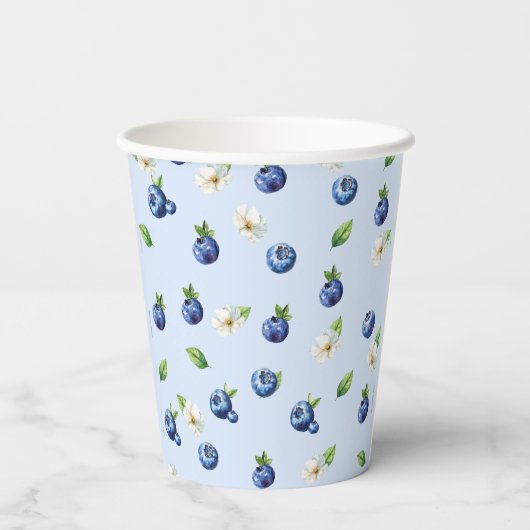 Blueberry Berry Sweet Baby shower Papieren Bekers (Achterkant)