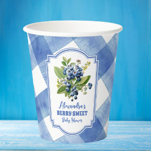 Blueberry Berry Sweet Baby shower Papieren Bekers