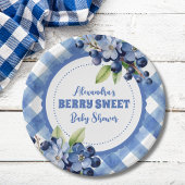 Blueberry Berry Sweet Baby shower Papieren Bordje