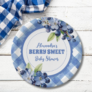 Blueberry Berry Sweet Baby shower Papieren Bordje