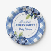 Blueberry Berry Sweet Baby shower Papieren Bordje (Voorkant)