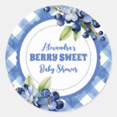 Blueberry Berry Sweet Baby shower Ronde Sticker (Voorkant)