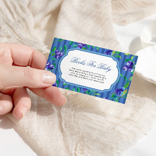 Blueberry Berry Sweet boeken voor Baby shower Informatiekaartje