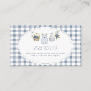 Blueberry Berry Sweet Clothesline Baby Shower Informatiekaartje