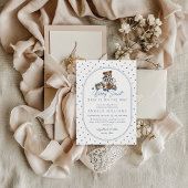 Blueberry Berry Sweet Dusty Blue Boy Baby shower Kaart