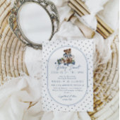 Blueberry Berry Sweet Dusty Blue Boy Baby shower Kaart