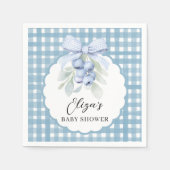 Blueberry Berry Sweet Gingham Baby Shower Servet (Voorkant)