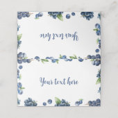 Blueberry Berry Sweet Verjaardagsfeestplaatskaart Plaatskaartje (Buitenkant ongevouwen)