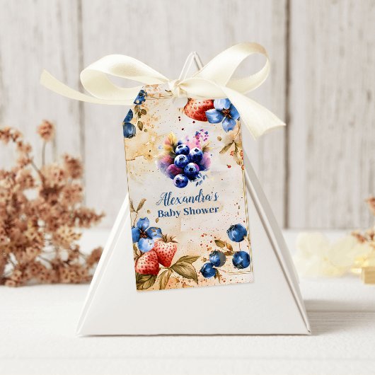 Blueberry Berry zoet baby shower Cadeaulabel
