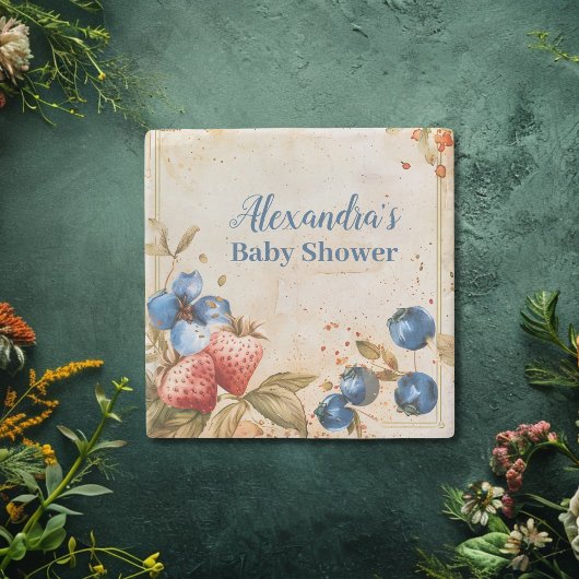 Blueberry Berry zoet baby shower Stenen Onderzetter