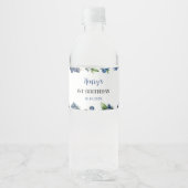 Blueberry Berry Zoet Verjaardag Water Fles Label Waterfles Etiket (Voorkant)