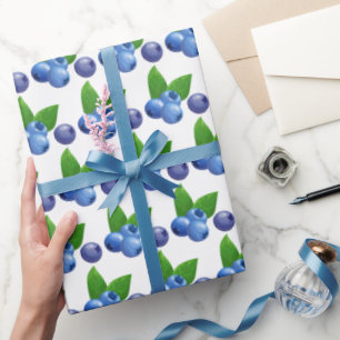 Blueberry Berry Zoet Verjaardagsfeest Fruit Zomer Cadeaupapier
