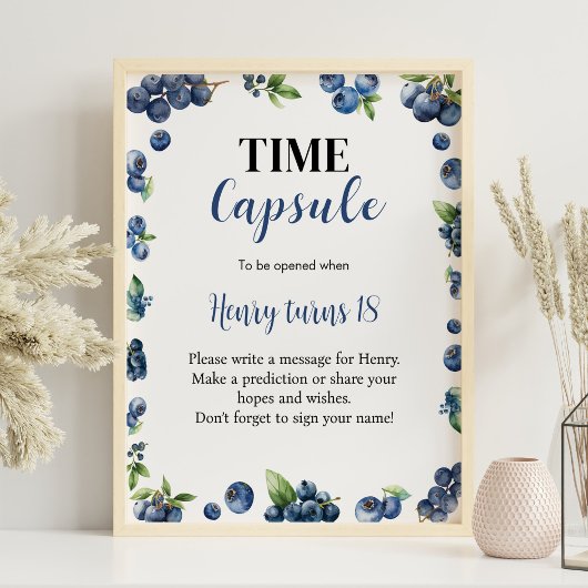 Blueberry Berry Zoete Verjaardag Tijd Capsule Teke Poster