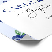 Blueberry Berry zoete verjaardagskaarten en gesche Poster (Hoek)