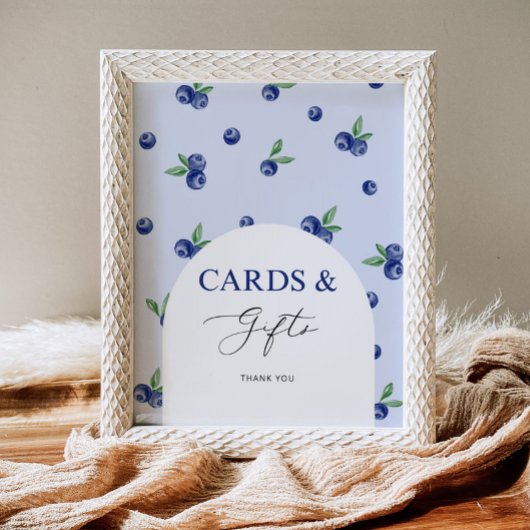 Blueberry Berry zoete verjaardagskaarten en gesche Poster