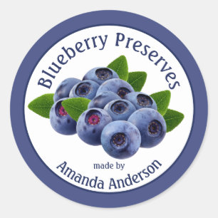 Blueberry bewaart 3" Circle Food Label