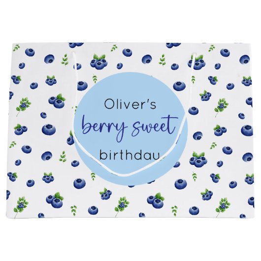 Blueberry Birthday Berry Sweet Large Gift Bag Groot Cadeauzakje (Voorkant)