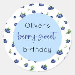 Blueberry Birthday Berry Sweet Ronde Sticker