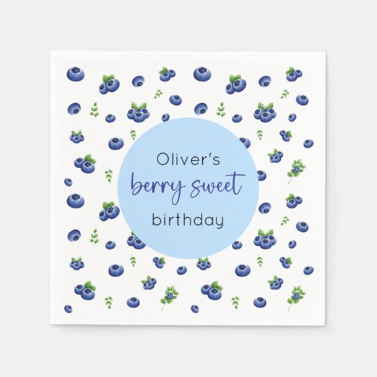 Blueberry Birthday Berry Sweet Servet (Voorkant)