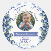 Blueberry Birthday Favor Playdough Lid  Ronde Sticker (Voorkant)