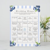 Blueberry Birthday Find Guest Bingo game card Feestdagenkaart (Staand voorkant)