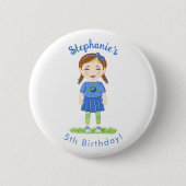 Blueberry Birthday Ronde Button 5,7 Cm (Voorkant)