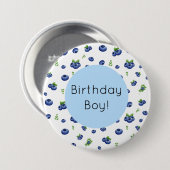 Blueberry Birthday Ronde Button 7,6 Cm (Voorkant /achterkant)