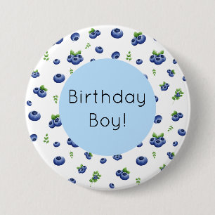 Blueberry Birthday Ronde Button 7,6 Cm