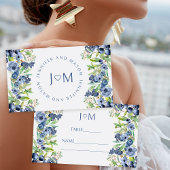 Blueberry blauwe bloemen bruiloft Flat Place Card Plaatskaartje