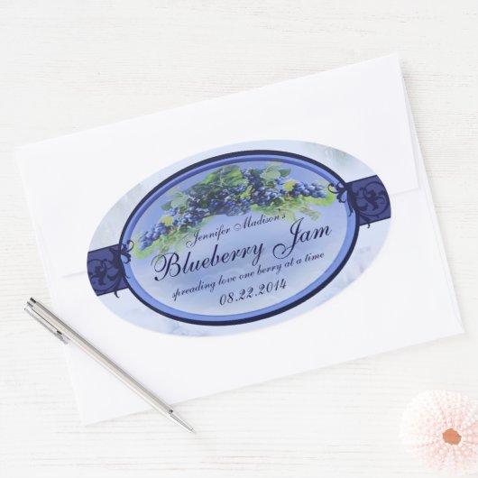 Blueberry bliklabel 3a ovale sticker (Envelop)