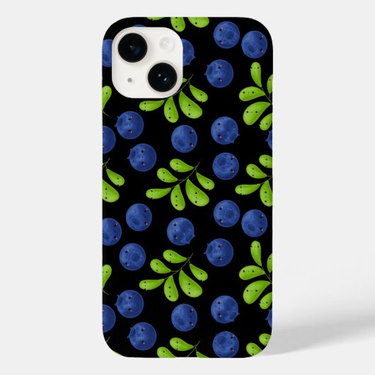 Blueberry Bliss: Het Ontwerp van het Patroon van h Case-Mate iPhone Case (Achterkant)