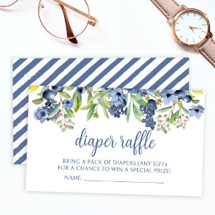 Blueberry bloemenbaby jongen douche luier loterij informatiekaartje