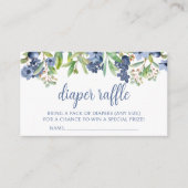 Blueberry bloemenbaby jongen douche luier loterij informatiekaartje (Voorkant)