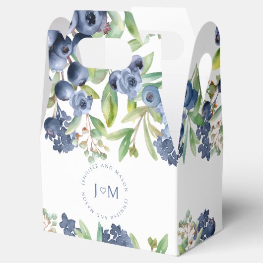 Blueberry bloemenbruiloft dank u gunst dozen bedankdoosjes (Geopend)