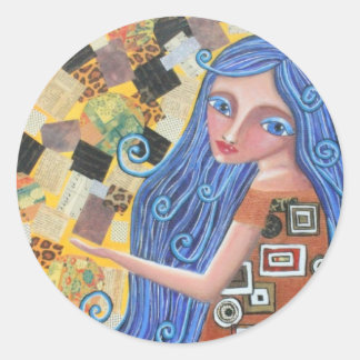 Blueberry Blondine Godin, Ronde Sticker