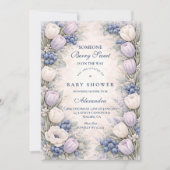 Blueberry Blossom Garden Baby Shower Kaart (Voorkant)