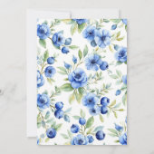 Blueberry & Blue Flowers Baby Brunch Uitnodiging