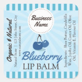 Blueberry Blue - Lippenbalsem Label - 1,25" Vierka (Voorkant)