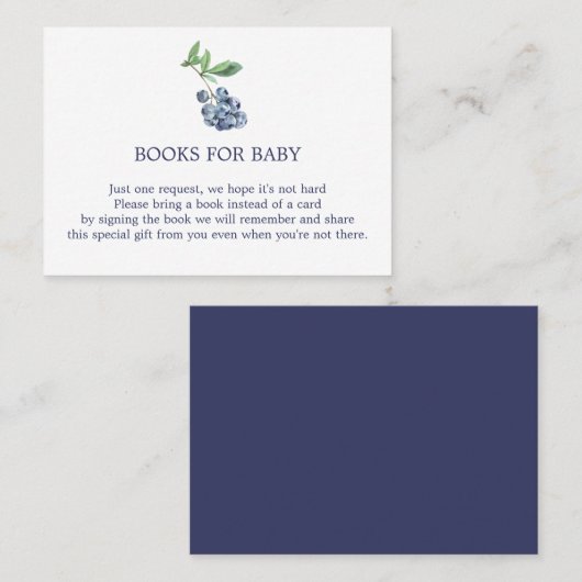 Blueberry Books for Baby Enclosure Kaart Visitekaartje (Voorkant / Achterkant)