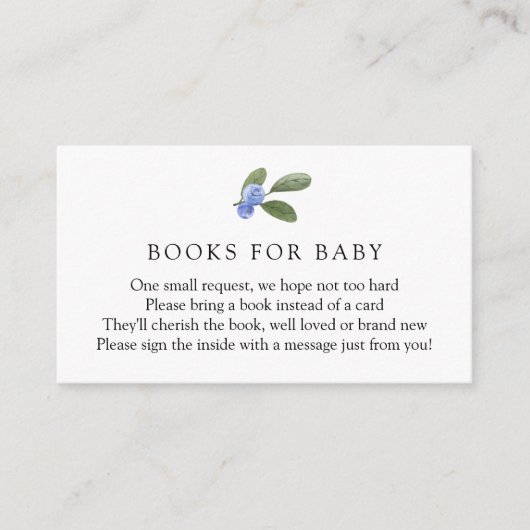 Blueberry Books for Baby Request Enclosure Card Informatiekaartje (Voorkant)