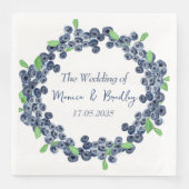 Blueberry bosbessen fruit zomer bruiloft servet (Voorkant)