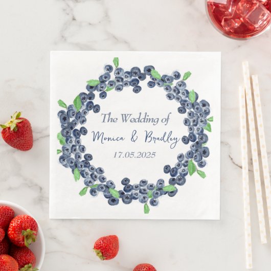Blueberry bosbessen fruit zomer bruiloft servet (Insitu)