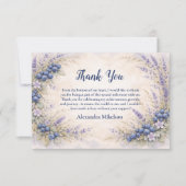 Blueberry Botanical Berry Theme 1st Birthday Bedankkaart (Voorkant)